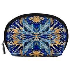 Cobalt on gold Accessory Pouch (Large)