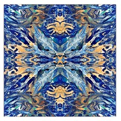 Cobalt on gold Square Satin Scarf (36  x 36 )