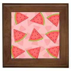 Background Watermelon Pattern Fruit Framed Tile by Wegoenart