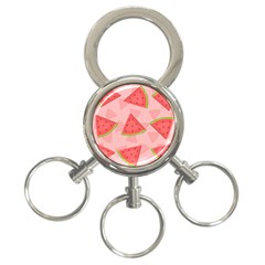 Background Watermelon Pattern Fruit 3-ring Key Chain by Wegoenart