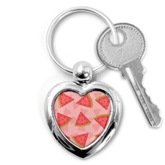 Background Watermelon Pattern Fruit Key Chain (heart) by Wegoenart