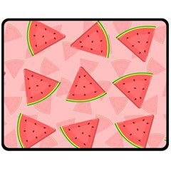 Background Watermelon Pattern Fruit Fleece Blanket (medium)  by Wegoenart