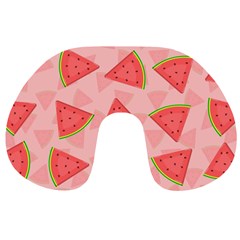 Background Watermelon Pattern Fruit Travel Neck Pillow by Wegoenart