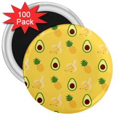 Pineapple Banana Fruit Pattern 3  Magnets (100 Pack) by Wegoenart