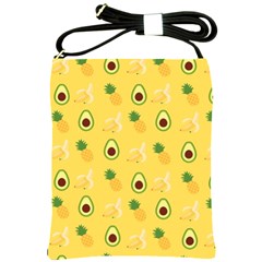 Pineapple Banana Fruit Pattern Shoulder Sling Bag by Wegoenart