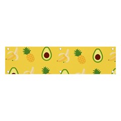 Pineapple Banana Fruit Pattern Banner And Sign 4  X 1 