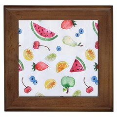 Fruit Summer Vitamin Watercolor Framed Tile