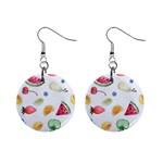 Fruit Summer Vitamin Watercolor Mini Button Earrings Front