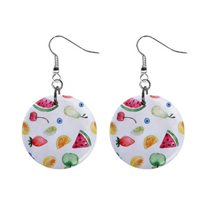 Fruit Summer Vitamin Watercolor Mini Button Earrings