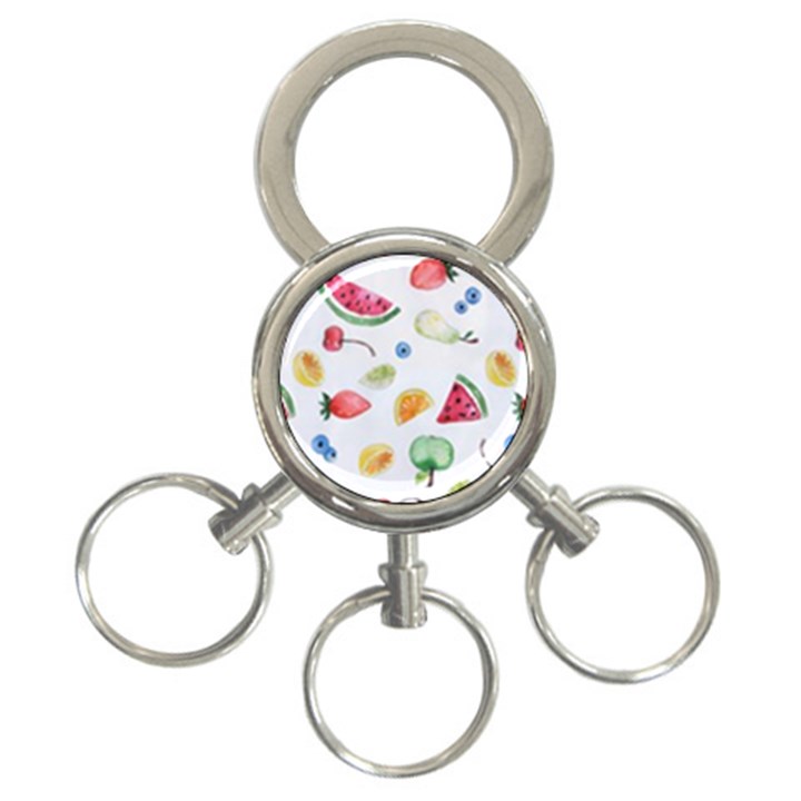 Fruit Summer Vitamin Watercolor 3-Ring Key Chain