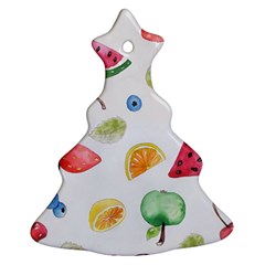 Fruit Summer Vitamin Watercolor Christmas Tree Ornament (Two Sides)