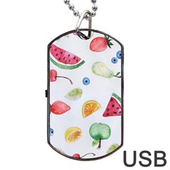 Fruit Summer Vitamin Watercolor Dog Tag Usb Flash (one Side) by Wegoenart