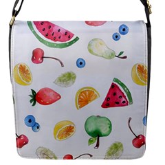 Fruit Summer Vitamin Watercolor Flap Closure Messenger Bag (S)