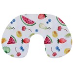 Fruit Summer Vitamin Watercolor Travel Neck Pillow Back