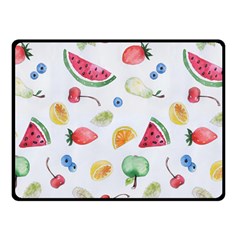 Fruit Summer Vitamin Watercolor Double Sided Fleece Blanket (Small) 