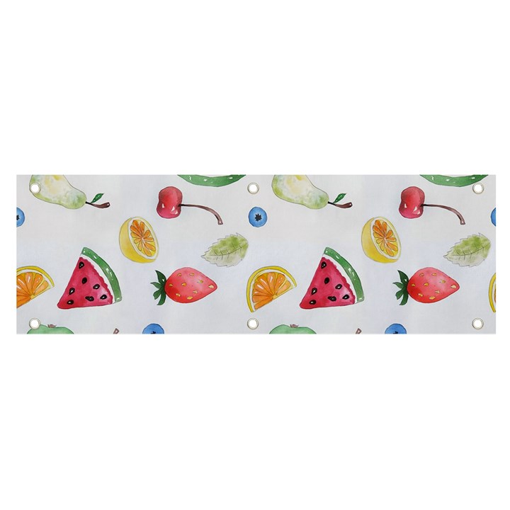 Fruit Summer Vitamin Watercolor Banner and Sign 6  x 2 