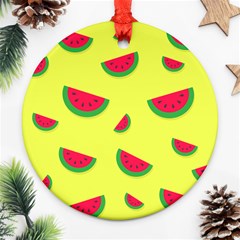 Watermelon Pattern Wallpaper Ornament (round) by Wegoenart