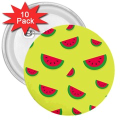 Watermelon Pattern Wallpaper 3  Buttons (10 Pack)  by Wegoenart