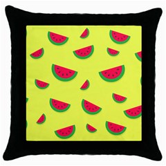 Watermelon Pattern Wallpaper Throw Pillow Case (black) by Wegoenart