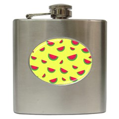 Watermelon Pattern Wallpaper Hip Flask (6 Oz) by Wegoenart