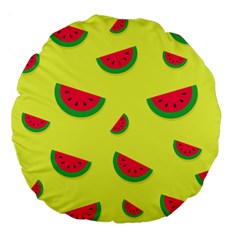 Watermelon Pattern Wallpaper Large 18  Premium Round Cushions by Wegoenart