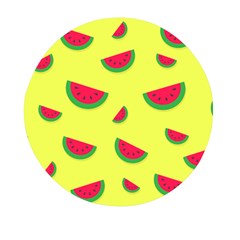 Watermelon Pattern Wallpaper Mini Round Pill Box by Wegoenart