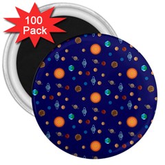 Space Sun Mercury Venus Earth Planet Galaxy 3  Magnets (100 Pack) by Wegoenart