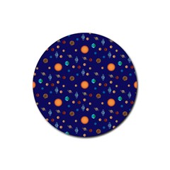 Space Sun Mercury Venus Earth Planet Galaxy Rubber Coaster (round) by Wegoenart