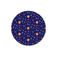 Space Sun Mercury Venus Earth Planet Galaxy Magnet 3  (round) by Wegoenart