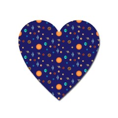 Space Sun Mercury Venus Earth Planet Galaxy Heart Magnet by Wegoenart