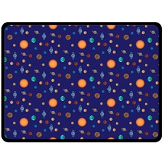 Space Sun Mercury Venus Earth Planet Galaxy Fleece Blanket (large)  by Wegoenart