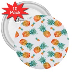 Pineapple Background Pattern Fruit 3  Buttons (10 Pack)  by Wegoenart