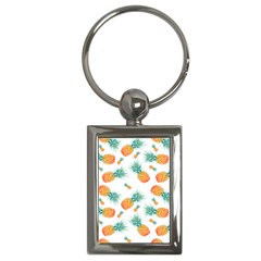 Pineapple Background Pattern Fruit Key Chain (rectangle) by Wegoenart