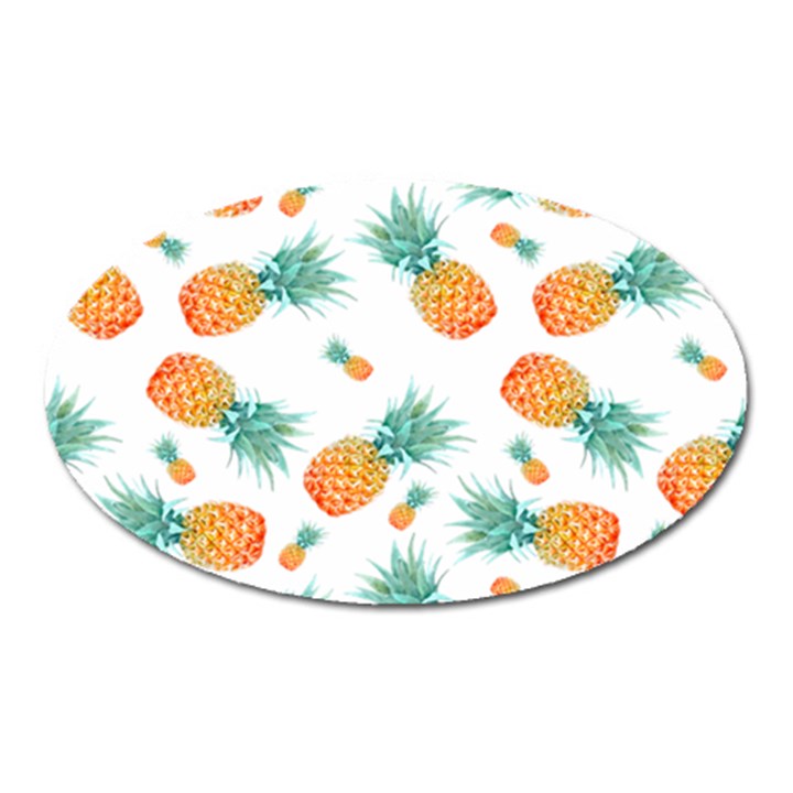 Pineapple Background Pattern Fruit Oval Magnet