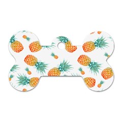 Pineapple Background Pattern Fruit Dog Tag Bone (one Side) by Wegoenart