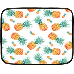 Pineapple Background Pattern Fruit Fleece Blanket (mini) by Wegoenart