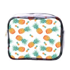 Pineapple Background Pattern Fruit Mini Toiletries Bag (one Side) by Wegoenart