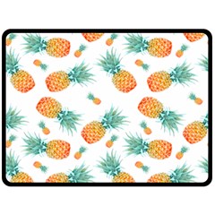 Pineapple Background Pattern Fruit Fleece Blanket (large)  by Wegoenart