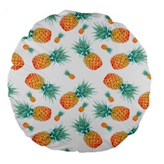 Pineapple Background Pattern Fruit Large 18  Premium Round Cushions by Wegoenart