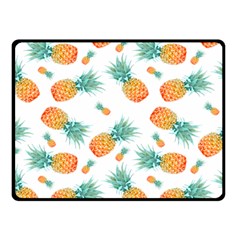 Pineapple Background Pattern Fruit Double Sided Fleece Blanket (small)  by Wegoenart