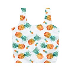 Pineapple Background Pattern Fruit Full Print Recycle Bag (m) by Wegoenart