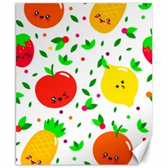 Pattern Fruit Fruits Orange Green Canvas 8  X 10  by Wegoenart