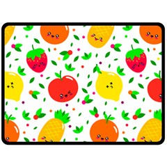 Pattern Fruit Fruits Orange Green Fleece Blanket (large)  by Wegoenart