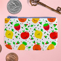 Pattern Fruit Fruits Orange Green Large Coin Purse by Wegoenart