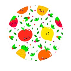 Pattern Fruit Fruits Orange Green Mini Round Pill Box by Wegoenart