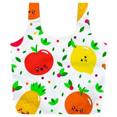 Pattern Fruit Fruits Orange Green Full Print Recycle Bag (xxxl) by Wegoenart