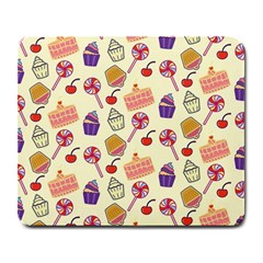 Cupcake Pattern Lollipop Large Mousepads by Wegoenart