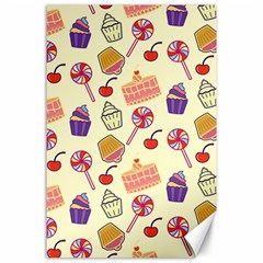 Cupcake Pattern Lollipop Canvas 24  X 36  by Wegoenart