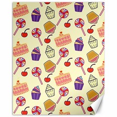 Cupcake Pattern Lollipop Canvas 11  X 14  by Wegoenart