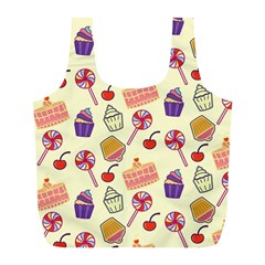 Cupcake Pattern Lollipop Full Print Recycle Bag (l) by Wegoenart